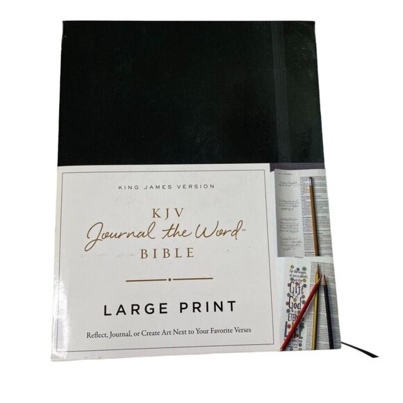 KJV Bible Journal the Word LARGE PRINT u Red Black Text Art Journal Spaces - Picture 1 of 16